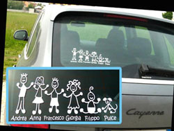 Sticker Famille AutocollantFamille Porsche Cayenne